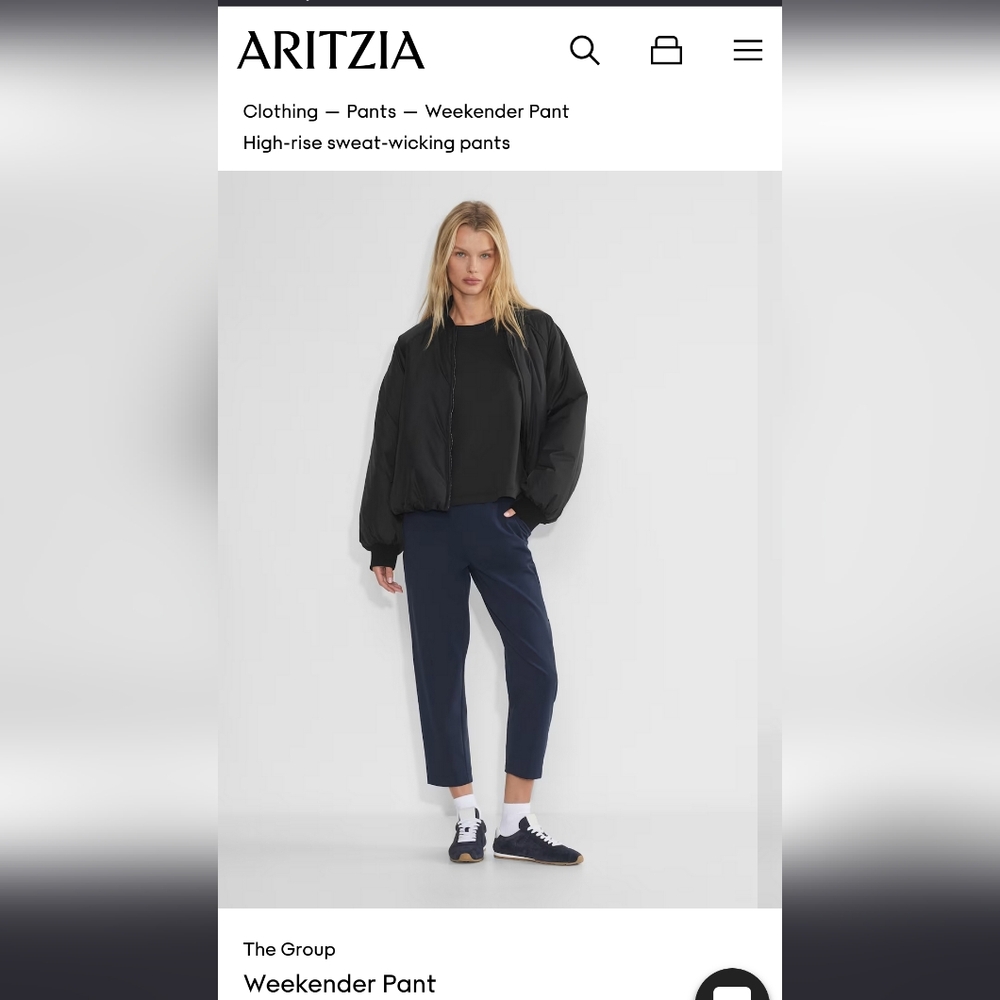 Aritzia Babaton XS Navy Weekender Pants